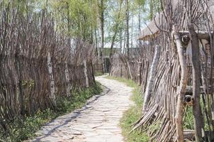 wooden fence village countryside rustic photo