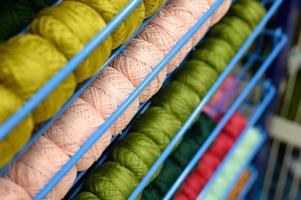 yarn cotton wool ball row photo
