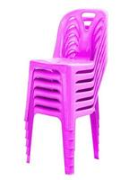 Pink Plastic chairs isolated photo