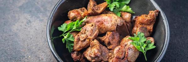 chicken liver fried stewed offal keto or paleo diet photo