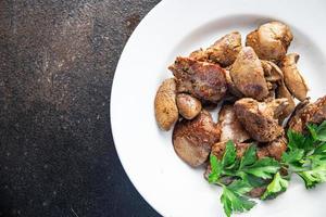 chicken liver fried stewed offal keto or paleo diet photo