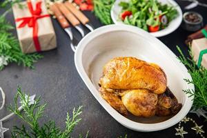 chicken or turkey christmas meat photo