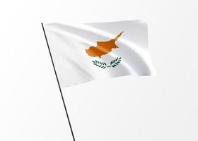 Cyprus flag flying high in the isolated background Cyprus independence day. 3D illustration world national flag collection photo