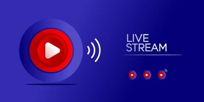 Live streaming background and icon. vector