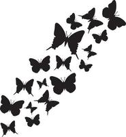 Flying butterflies silhouette vector