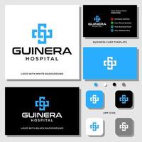 Letter G monogram medical logo design with business card template. vector