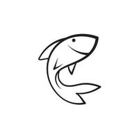 Fish line icon, abstract fish vector illustration