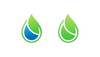 Green water logo design vector
