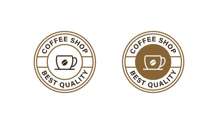 Coffee shop logo badge stamp vector design