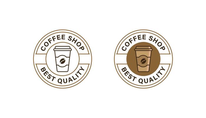 Coffee shop logo badge stamp vector