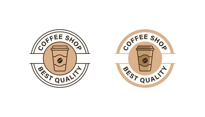 Coffee shop logo badge stamp vector