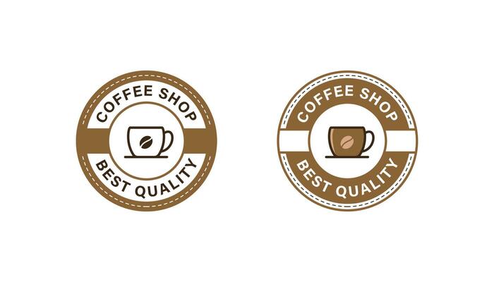 Coffee shop logo badge stamp vector