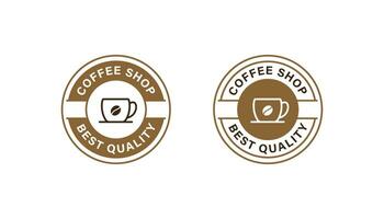 Coffee shop logo badge stamp vector