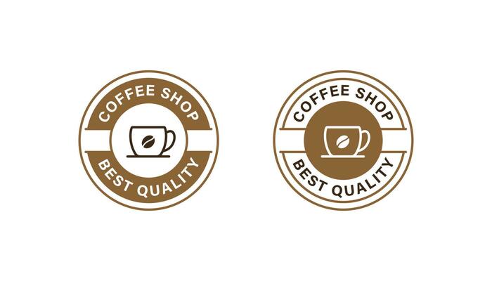 Coffee shop logo badge stamp vector