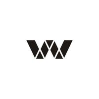 letter w triangles geometric simple logo vector