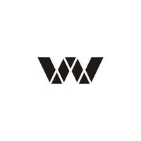 letter w triangles geometric simple logo vector