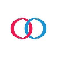 linked circle colorful object 3d logo vector