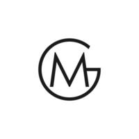 letter gm simple linked logo vector