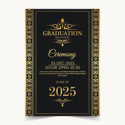 Elegant dark graduation invitation template