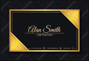 Luxury dark business card template with Ornament design vector