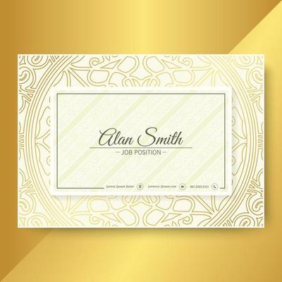 Luxury business card template with Ornaments design
