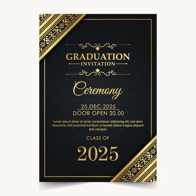 Elegant dark graduation invitation template