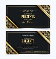 Luxury dark business card template with Ornament design vector