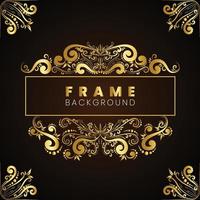 golden color flower abstract background frame vector