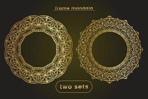 sets of mandala art background frames vector