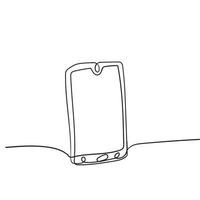 handdrawn doodle continuous line drawing of digital devices vector