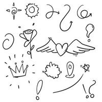 doodle various object collection with handdrawn cartoon style vector