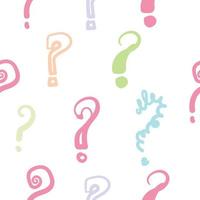 question mark pattern doodle handdrawn style vector