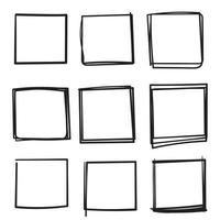 set of doodle boxes illustration with hand drawn style vector isolated