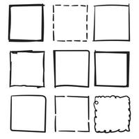 set of doodle boxes illustration with hand drawn style vector isolated