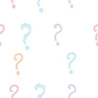 question mark pattern doodle handdrawn style vector