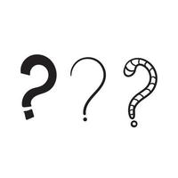 Question Mark illustration with hand drawn doodle element vector