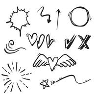 doodle various object collection handdrawn style vector