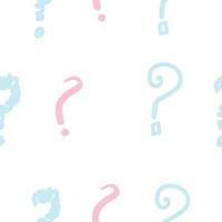 question mark pattern doodle handdrawn style vector