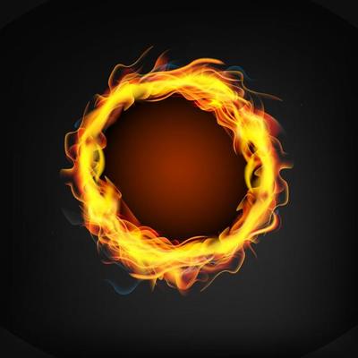 Fire circle realistic. Vector illustration.