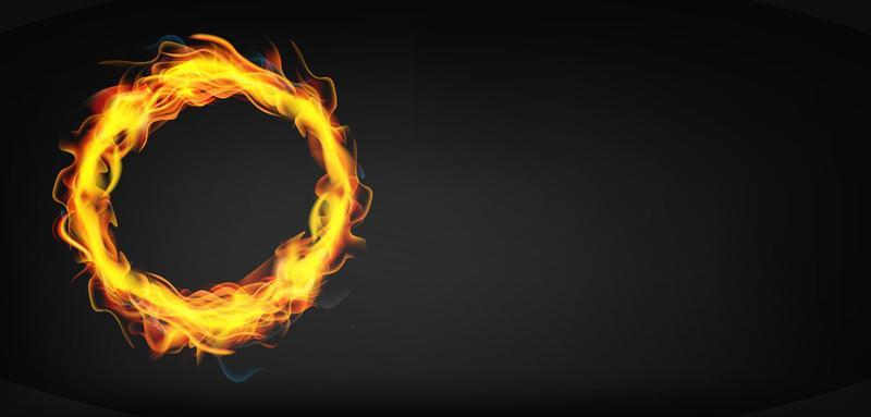 Fire circle realistic. Vector illustration.