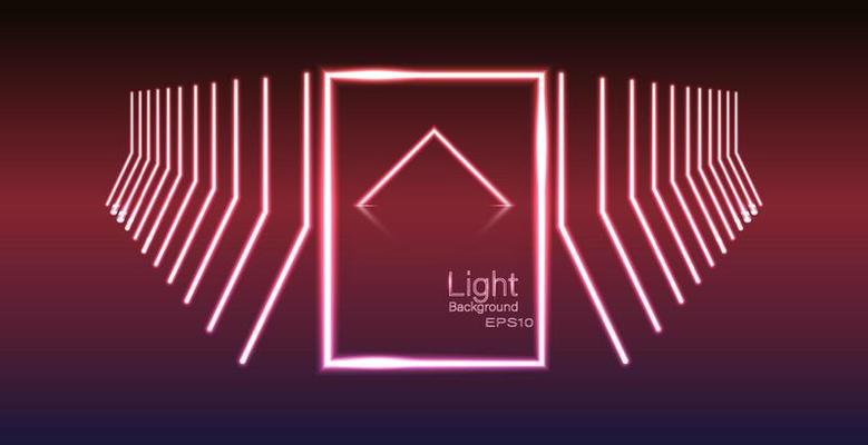 light and reflection with neon frame