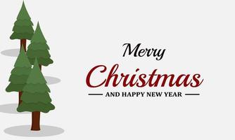 Flat Christmas Background with Tree vector