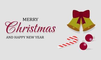 Wishing Merry Christmas with Bells Background vector