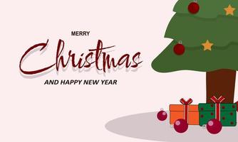 Beautiful big christmas tree composition vector