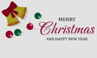 Wishing Merry Christmas with Bells Background and Text on the Right vector