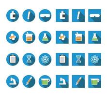 Chemistry and laborator vector icons set pack