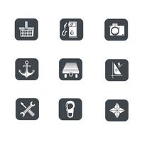 Commerce navigation and travel map icons collection vector