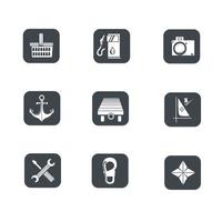 Commerce navigation and travel map icons collection vector