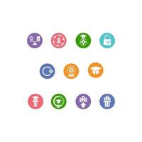 Educational system and university website circle vectors icons