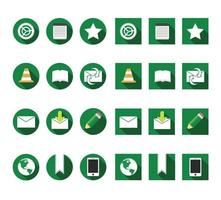 Flat internet and application software icons vector set